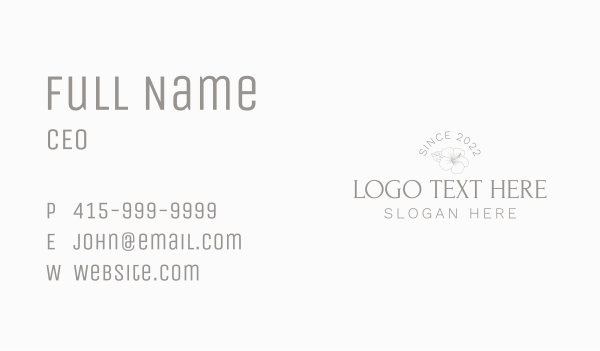 Organic Floral Wordmark Business Card Design Image Preview