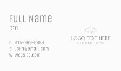 Organic Floral Wordmark Business Card