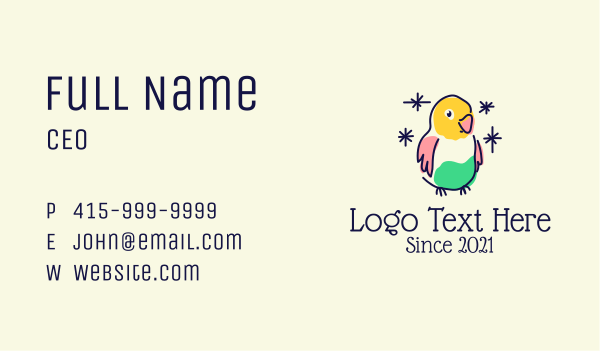 Colorful Parrot Bird Business Card Design Image Preview