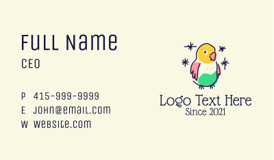 Colorful Parrot Bird Business Card Image Preview