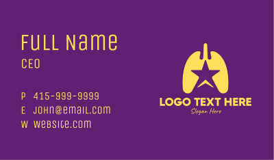 Yellow Star Lungs Business Card Image Preview