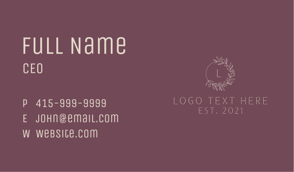 Botanical Decoration Letter Business Card Design Image Preview