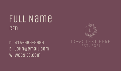 Botanical Decoration Letter Business Card Image Preview