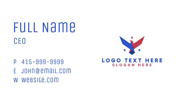 Geometric Eagle Star Business Card Design Image Preview