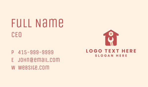 House Handyman Wrench Business Card Design Image Preview