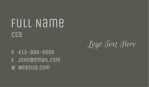 Cursive Calligraphy Wordmark Business Card Design Image Preview