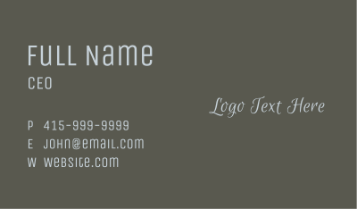 Cursive Calligraphy Wordmark Business Card Image Preview