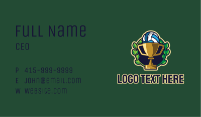 Volleyball Trophy Cup Business Card