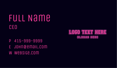 Night Club Neon Sign Business Card Image Preview
