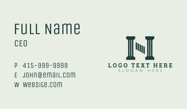 Property Pillar Letter N Business Card Design Image Preview