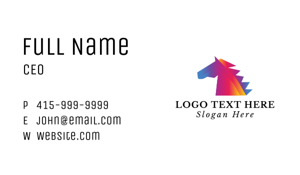 Gradient Horse Equine Business Card Design Image Preview