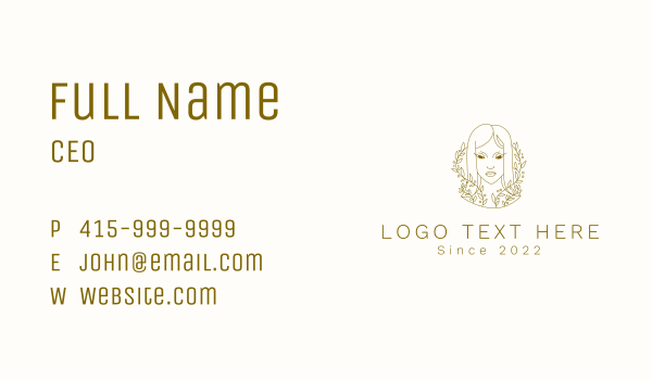 Natural Vine Woman Business Card Design Image Preview