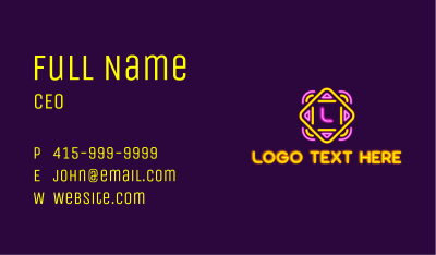 Neon Arcade Light Lettermark Business Card Image Preview