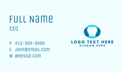 Blue Tooth Letter O Business Card Image Preview