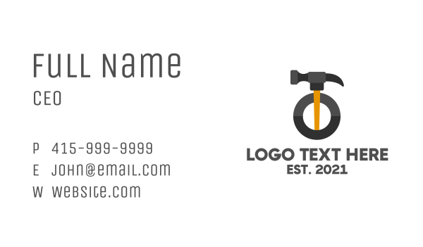 Hammer Handyman Tool Business Card Design Image Preview