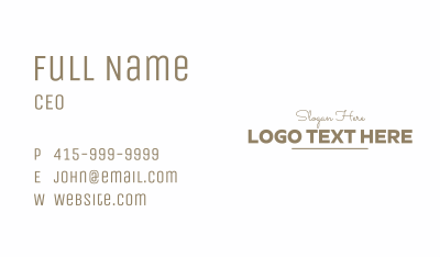 Elegant Minimal Wordmark Business Card Image Preview