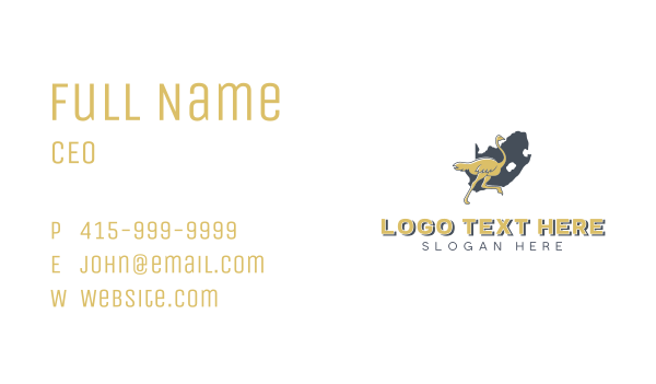 Ostrich South Africa Map Business Card Design Image Preview