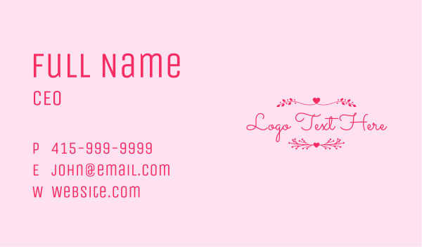 Heart Leaves Wordmark Business Card Design Image Preview