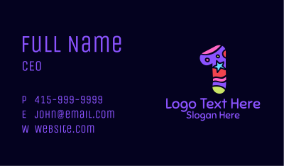 Colorful Shapes Number 1 Business Card