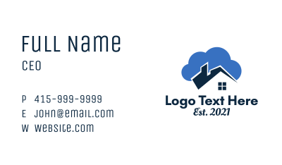 Cloud House Realtor  Business Card Image Preview