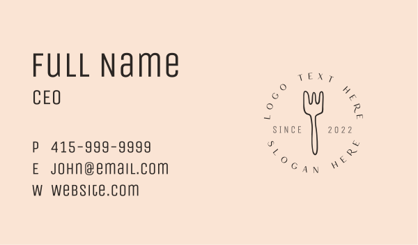 Dinnerware Fork Dining Business Card Design Image Preview