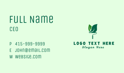 Green Eco Paint Roller  Business Card Image Preview