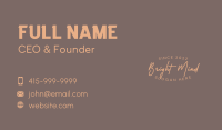 Script Business Wordmark Business Card Image Preview