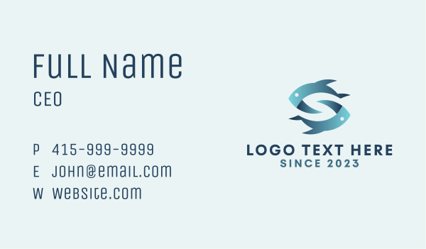Aquatic Fish Letter S Business Card Design Image Preview