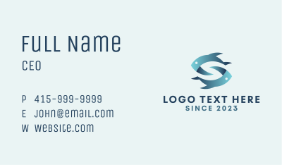 Aquatic Fish Letter S Business Card Image Preview
