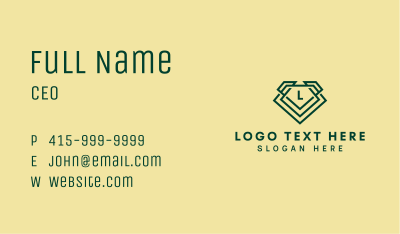 Green Diamond Lettermark  Business Card Image Preview