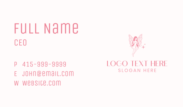 Pink Fairy Woman Business Card Design Image Preview