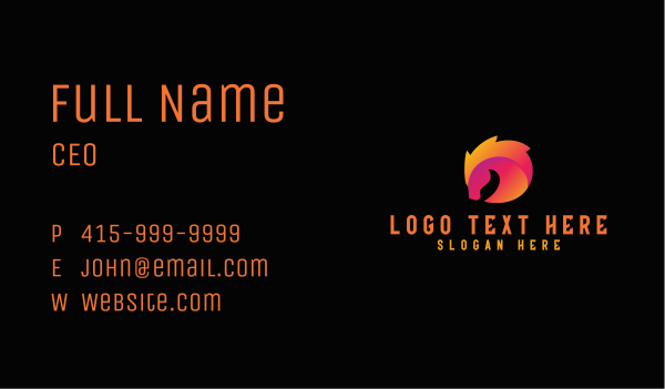 Gradient Horse Bronco Business Card Design Image Preview