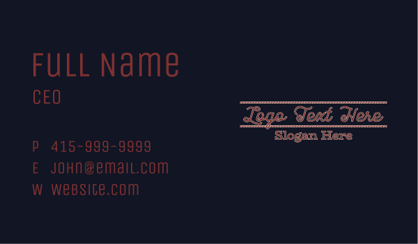 Festive Embroidery Wordmark Business Card Design Image Preview