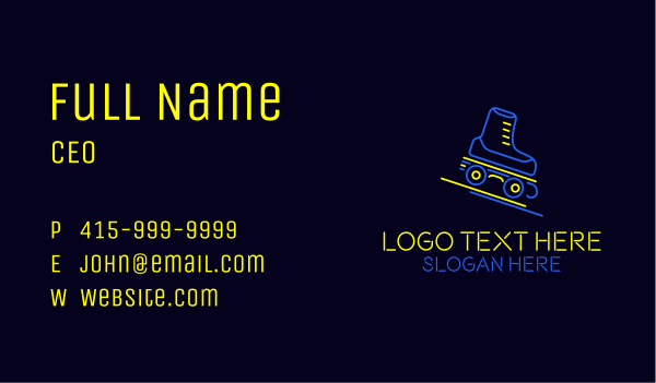 Neon Skate Track Business Card Design Image Preview