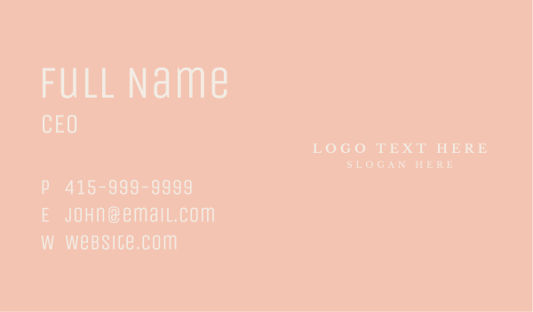 Feminine Classic Wordmark Business Card Design Image Preview