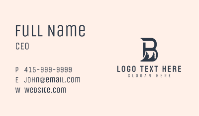 Surfing Waves Letter B Business Card Image Preview