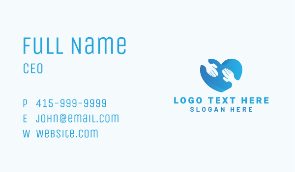 Heart Helping Hand Business Card Design Image Preview