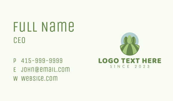 Natural Park Field Business Card Design Image Preview