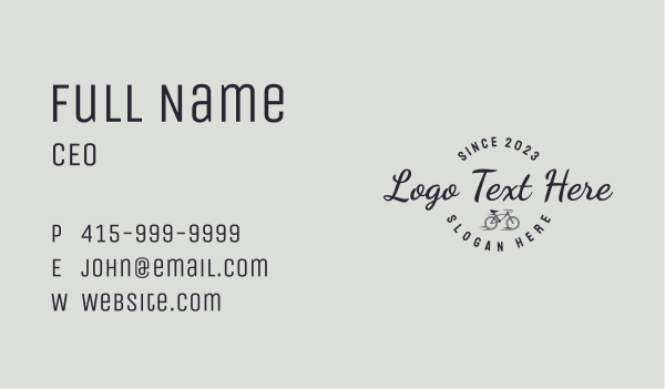 Retro Bicycle Wordmark Business Card Design Image Preview