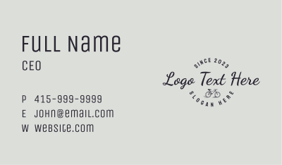 Retro Bicycle Wordmark Business Card Image Preview