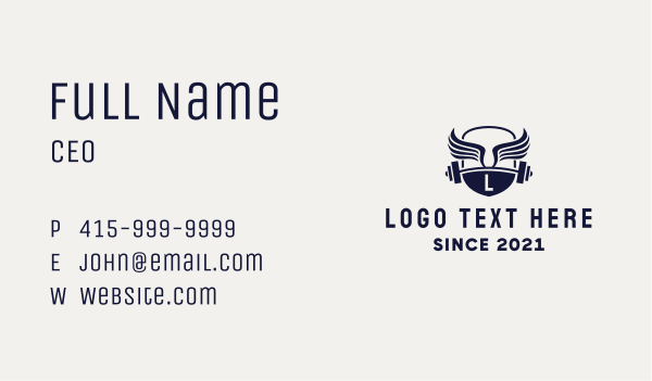 Athletic Fitness Barbell  Business Card Design Image Preview