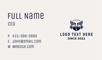 Athletic Fitness Barbell  Business Card Image Preview