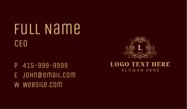 Decorative Boutique Crest Business Card Design Image Preview