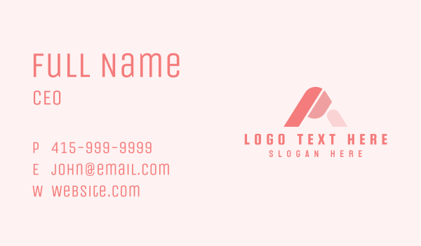 Beauty Pink Letter A Business Card Design Image Preview