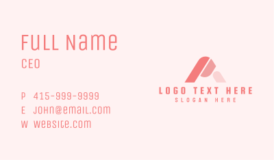 Beauty Pink Letter A Business Card Image Preview