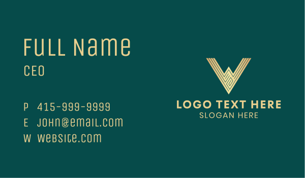Golden Agency Letter V Business Card Design Image Preview