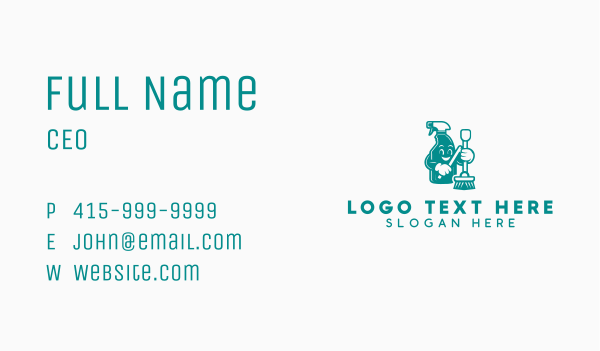 Spray Bottle Mop Business Card Design Image Preview