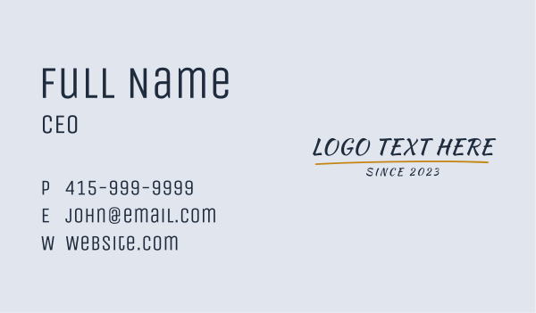 Casual Business Wordmark Business Card Design Image Preview