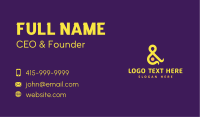 Yellow Ampersand Symbol Business Card Image Preview