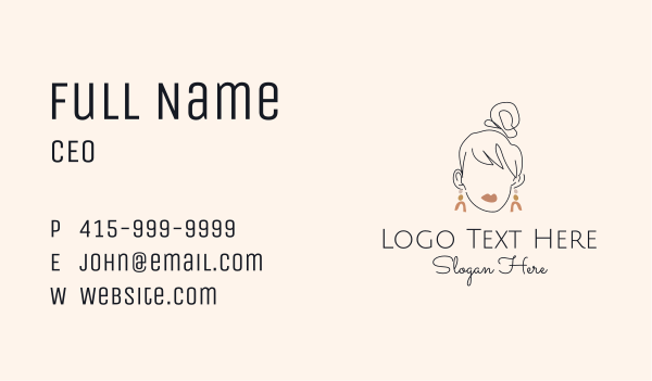 Stylist Woman Earrings Business Card Design Image Preview